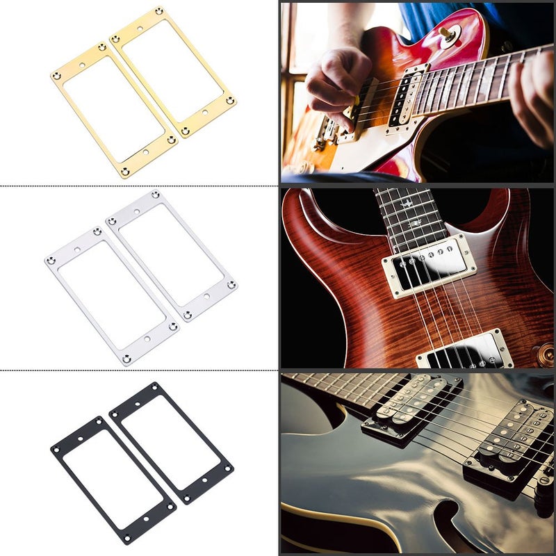 Dilwe Pickup Frame Mounting Rings, 2Pcs Metal Humbucker Pickup Ring Electric Guitars Replacement Parts(Gold) - Image 5